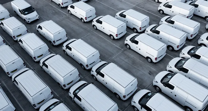 Lineup of vans